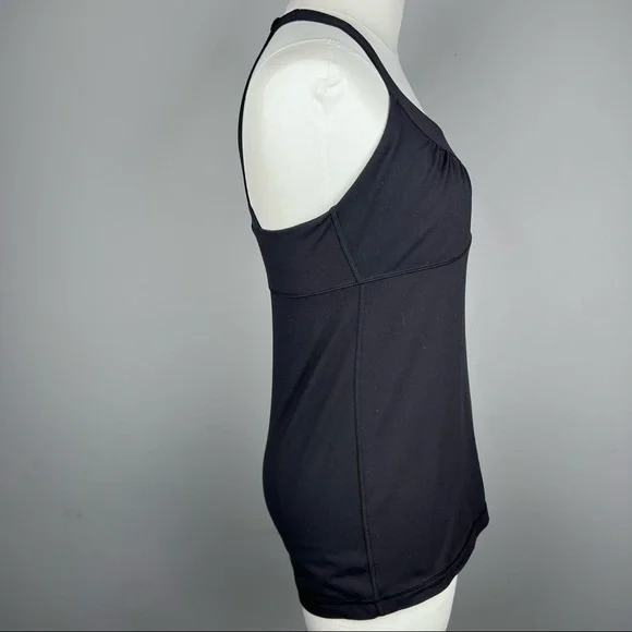 EUC - Lululemon Black Tank w/ Built-in Bra & Back Detail, Size 8 - Picture 6 of 13